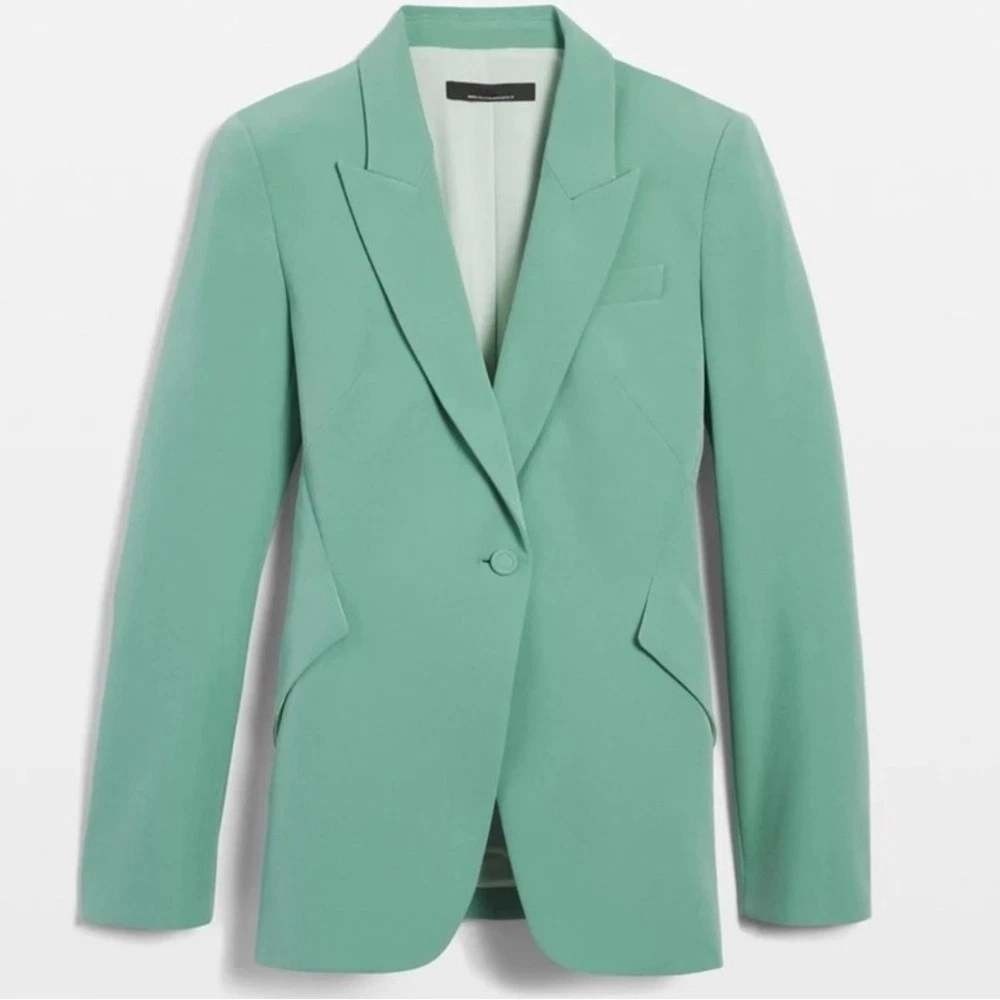 White House Black Market Lace Up Fluid Editor Blazer Agave Green Womens‎ Size 4